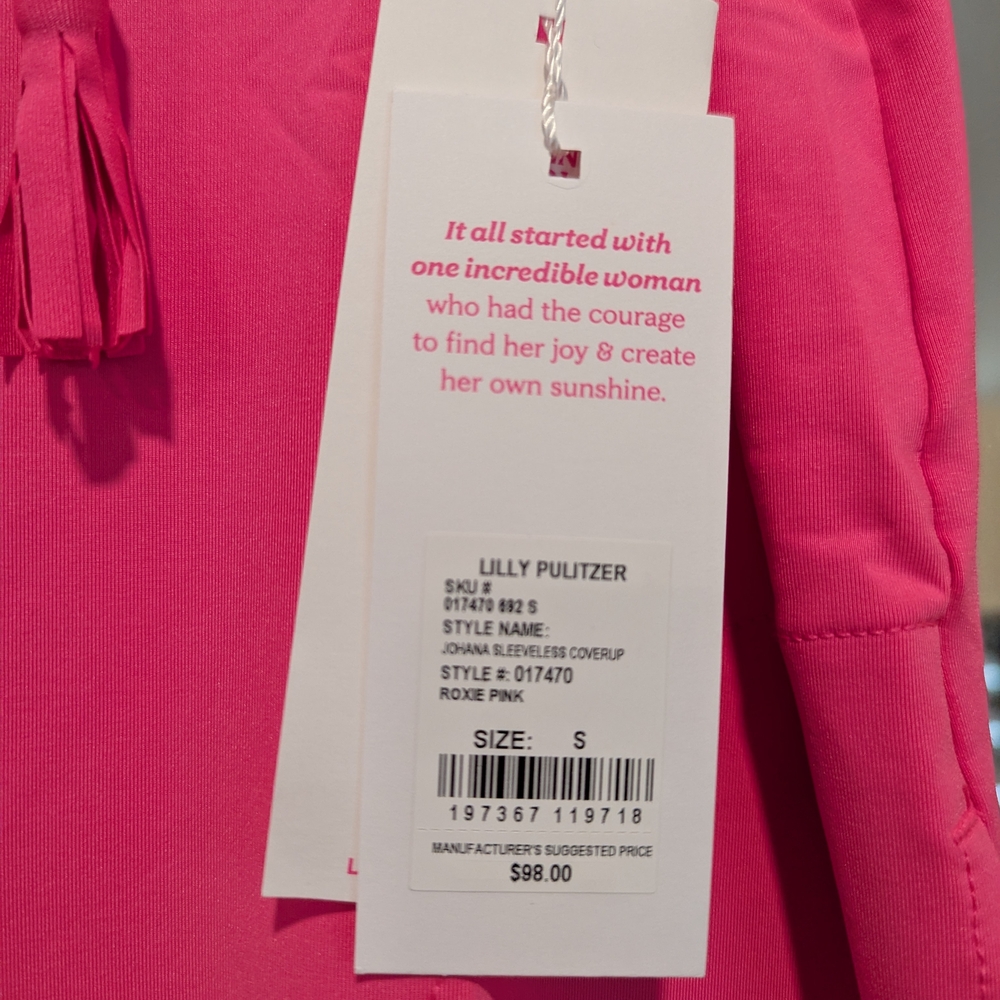 Lilly Pulitzer Pink Swim Coverup V-Neck Shift - Picture 2 of 2